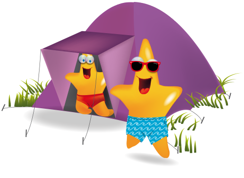 mascotte camping sous la tente vacances à ronce les bains charente maritime